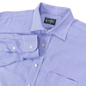Gitman Bros Mens 17-34 Blue Oxford Button Down Shirt Made in USA Long Sleeve